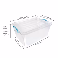 JVL Plastic Clip Lidded Storage Box, Stackable & Nestable, Clear, Set of 3, 25L - Additional view 11