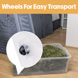 JVL Plastic Clip Lidded Underbed Storage Box with Wheels, Stackable & Nestable, Clear, Set of 4, 30L - Additional view 7