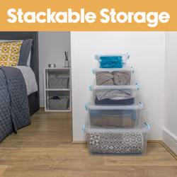 JVL Plastic Clip Lidded Food Storage Box, Stackable & Nestable, Set of 5, 1.6L, 3L, 5L, 8.5L, 13.5L - Additional view 8