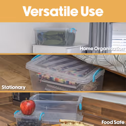 JVL Plastic Clip Lidded Food Storage Box, Stackable & Nestable, Set of 3, 5L, 8.5L, 13.5L - Additional view 9