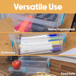 JVL Plastic Clip Lidded Food Storage Box, Stackable & Nestable, Set of 3, 1.6L, 3L, 5L - Additional view 8