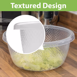 JVL Plastic Sapphire Round Salad Serving Mixing Bowls, Set of 3, 3L, 6L, 9.5L - Additional view 10