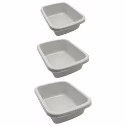 JVL Plastic Washing Up Cleaning Bowls, Nestable, Set of 3, 5.5L, 9.5L, 15.5L