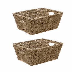 Seagrass Rectangular Storage Basket PK2