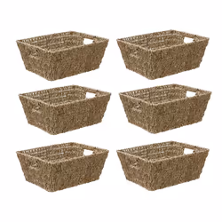 Seagrass Rectangular Storage Basket PK6