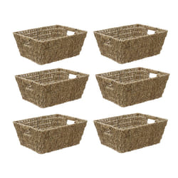 Seagrass Rectangular Storage Basket PK6