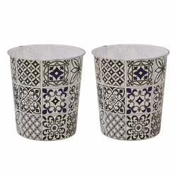 Mosaic Plastic Waste Paper Bin PK2