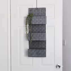 JVL Vichy 3 Tier Nylon Hanging Storage Unit - Set of 2
