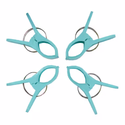 JVL Large Clamp Clip Beach Towel Pegs, Pack of 4, Aqua