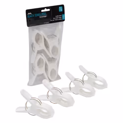 JVL Large Clamp Clip Beach Towel Pegs, Pack of 4, White