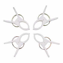 JVL Large Clamp Clip Beach Towel Pegs, Pack of 4, White