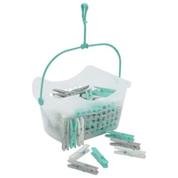 JVL Plastic Peg Basket with 100 Strong Hold Pegs