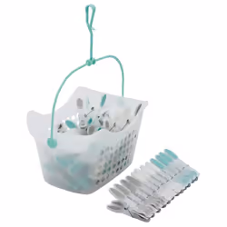 JVL Plastic Peg Basket with 72 Soft Grip Pegs