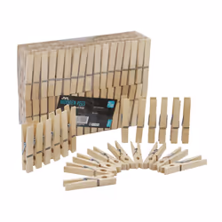 JVL Plastic Peg Basket with 102 Birch Wood Pegs