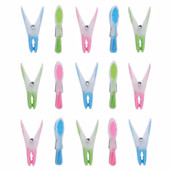 JVL Plastic Peg Basket with 72 Prism Soft touch Leaf Design Pegs