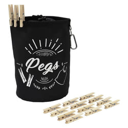 JVL Large Peg Bag with 204 Wooden Pegs
