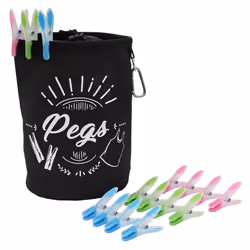 JVL Large Peg Bag with 144 Prism Soft Touch Leaf Design Pegs