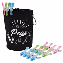 JVL Large Peg Bag with 144 Prism Soft Touch Flower Deign Pegs