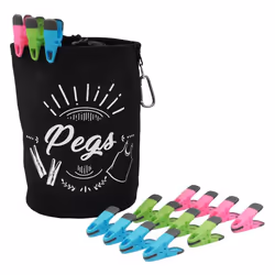 JVL Large Peg Bag with 120 Prism Soft Touch Clip Pegs