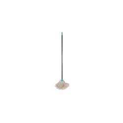 JVL Pure Cotton Traditional String Floor Mop, Turquoise/Grey