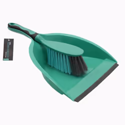 Rubber Grip Dustpan and Bristle Brush Set