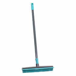 JVL Indoor Extendable Rubber Bristle Brush Broom with Squeegee
