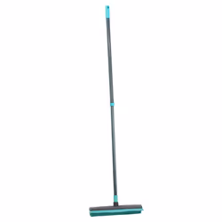 JVL Indoor Extendable Rubber Bristle Brush Broom with Squeegee