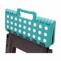 JVL Small Folding Step Stool, Grey/Turquoise,