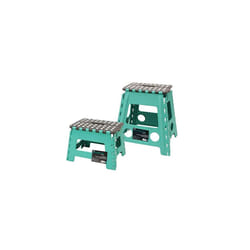20434TQ Small and Large Folding Step Stool Turquoise Large Small