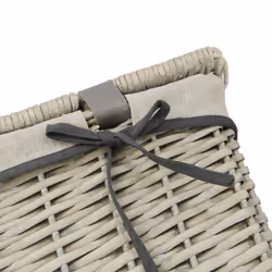 JVL Arianna Rectangular Willow Hamper Basket, Set of 3, Grey Wash