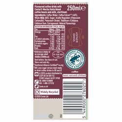 Costa Flavoured Latte Coffee Drink On The Go Smooth Creamy 12 x 250ml