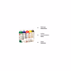 6 x 300ml Fabric Paint Assorted Colours Set FAB3006A