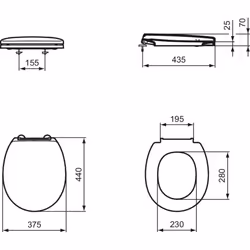 Armitage Shanks White Contour 21 Toilet Seat and Cover
