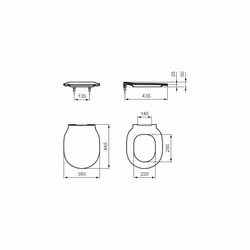 Toilet Seat - Ideal Standard Concept Air/Connect Air Soft Close Original Slim Toilet Seat, E081101, White