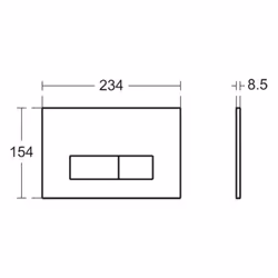 Ideal Standard S0767JG Oleas M2 Toilet Flush Plate, Matt Chrome
