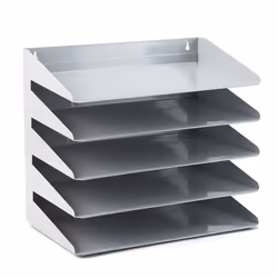 Avery 605SGREY 5 Tier Steel Letter Rack, 380 x 335 x 230 mm - Grey