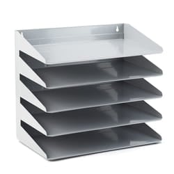 Avery 605SGREY 5 Tier Steel Letter Rack, 380 x 335 x 230 mm - Grey