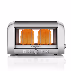 Magimix Vision Toaster, 2 slice(s), Silver, 1450 W, 395 mm, 180 mm, 225 mm