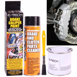 E-Tech Silver Wheel Brake Caliper Paint Heat Resistant Car Motorbike Engine Bay