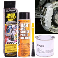 E-Tech Silver Wheel Brake Caliper Paint Heat Resistant Car Motorbike Engine Bay