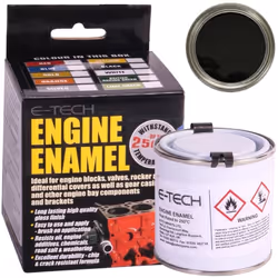 E-Tech BLACK Engine Enamel High Heat Resistant Paint Car Motorbike 250ml