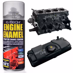 E-Tech Engine Enamel Spray Coating Heat Resistant High Temp Paint - Black 400ml