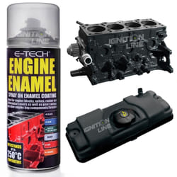 E-Tech Engine Enamel Spray Coating Heat Resistant High Temp Paint - Black 400ml