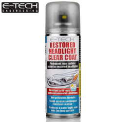 E-TECH Restored Headlight Headlamp Protect Clear Coat Lacquer Spray Sealer 200ml