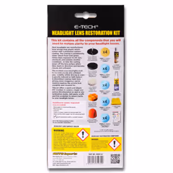 E-Tech Headlight Lamps Lens Restoration Cleaning Repair Kit Set 2x Spray Bottle
