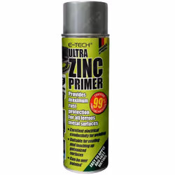 E-Tech ULTRA Zinc Primer Paint Spray Metal Welding Galve Rust Prevent 500ml