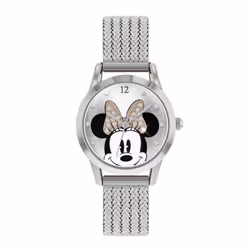 Disney Women's Minnie Mouse Silver Stainless Steal Strap Watch MN8008