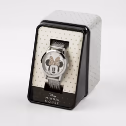 Disney Women's Minnie Mouse Silver Stainless Steal  Strap Watch MN8008