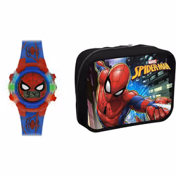 Spiderman Boy's Digital Quartz Watch with Plastic Strap SPD4504ARGSET