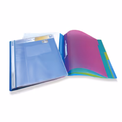 - Modern/durable A4+ file with 5 transparent coloured tabs for easy indexing. - Each part has a non-tear plastic fastener for ...